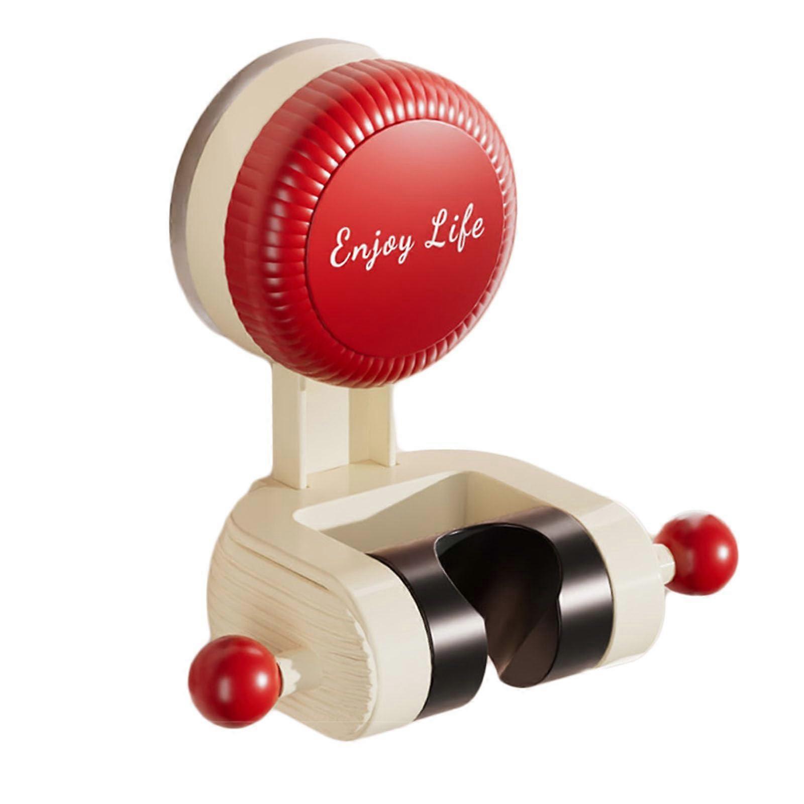 Wall Mounted Adjustable Shower Head Holder with 70° Bracket and Dual Hooks,  Load Suction, Red