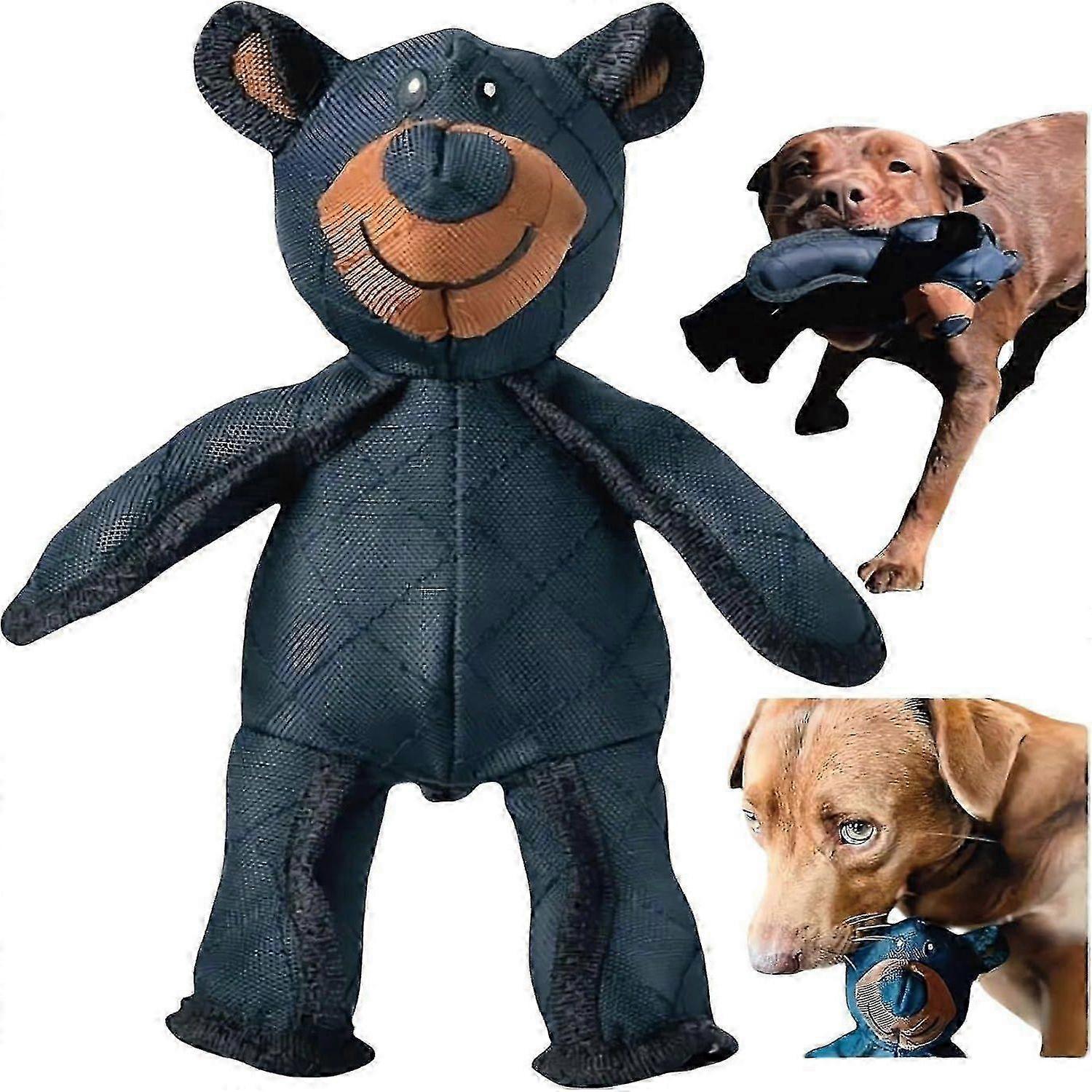 Indestructible Bear Dog Toy Compatible With  Heavy Chewers, Squeaky Plush Chew Toy Compatible With  Anxiety Relief -HK1201