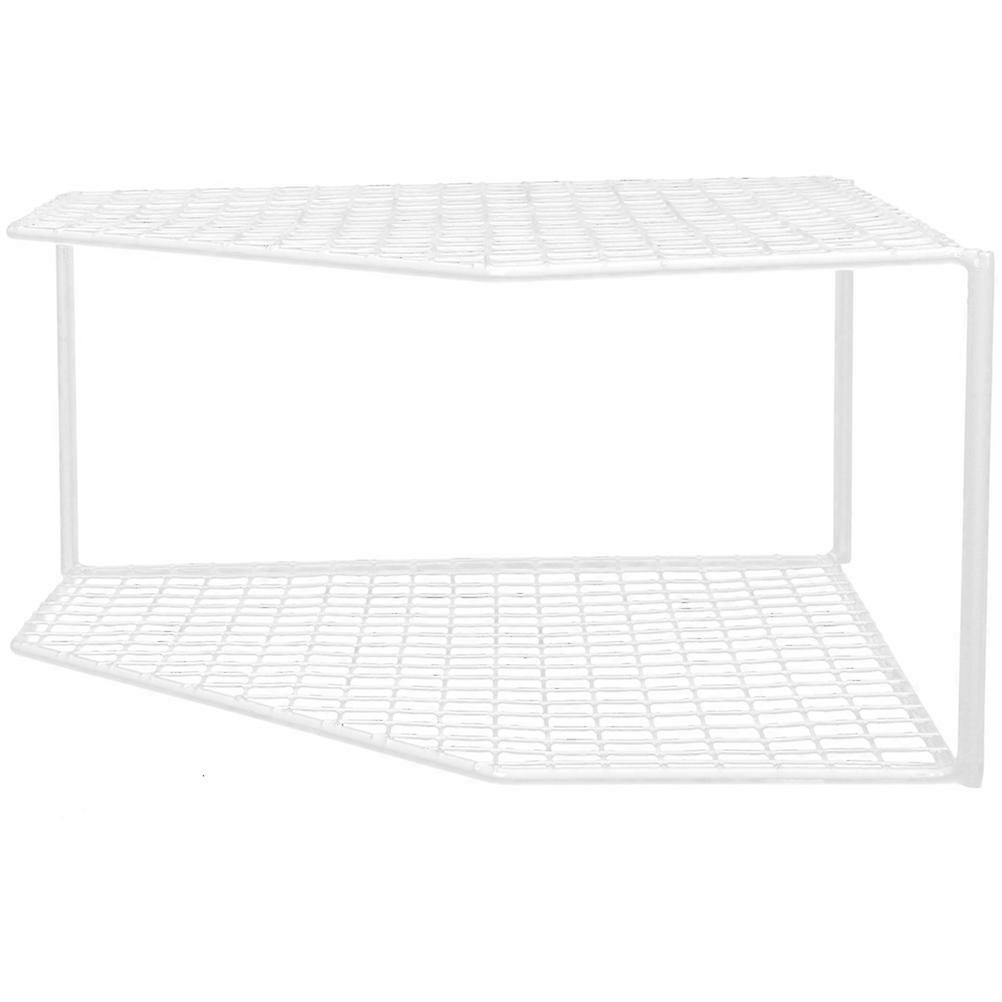 White Iron Table Top Organizer Multi-Function Pan Organizer for 2Pcs