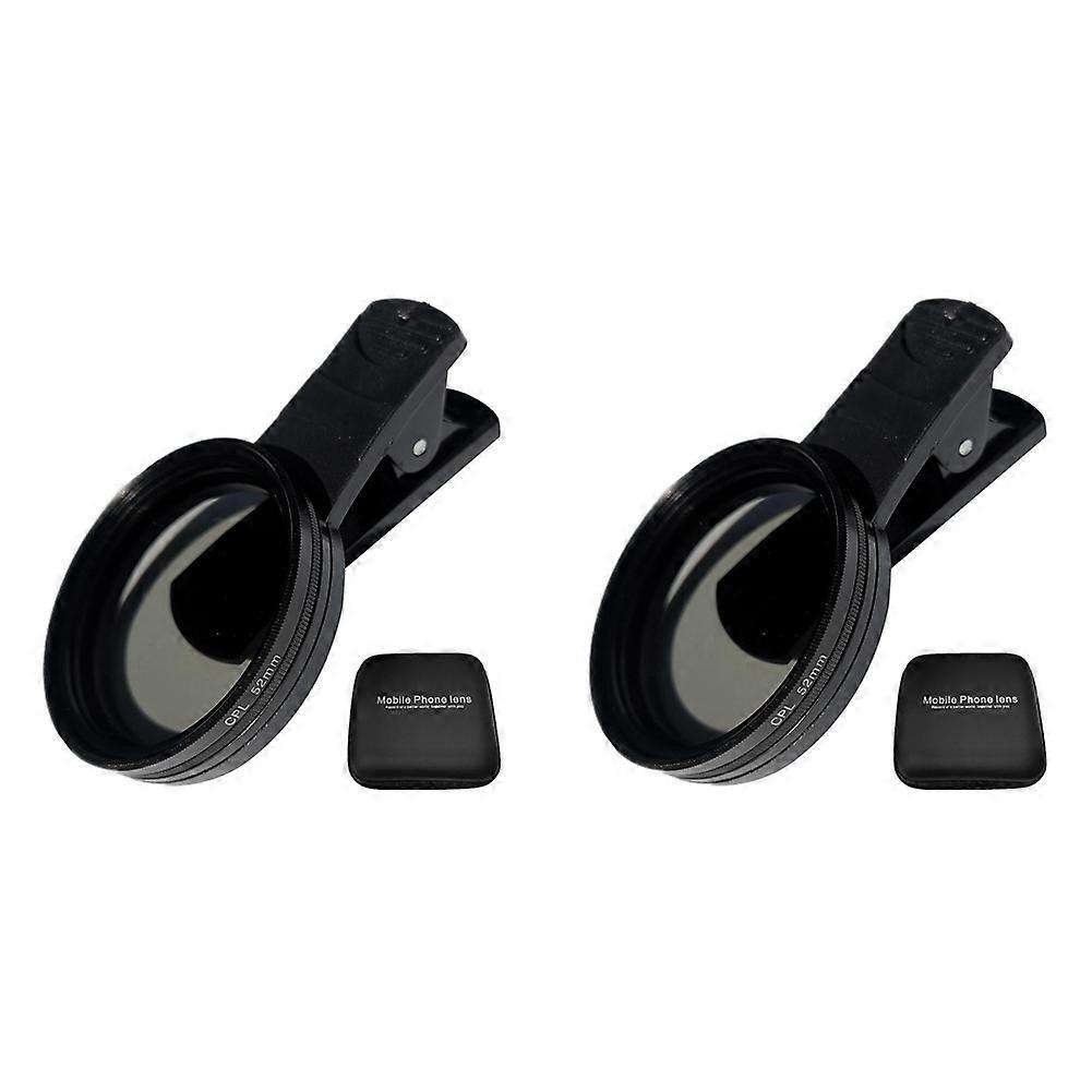 2 Sets 52mm Universal Phone Polarizer CPL Phone Camera Lens Filter Kit Compatible with IPhone and Android Smartphones