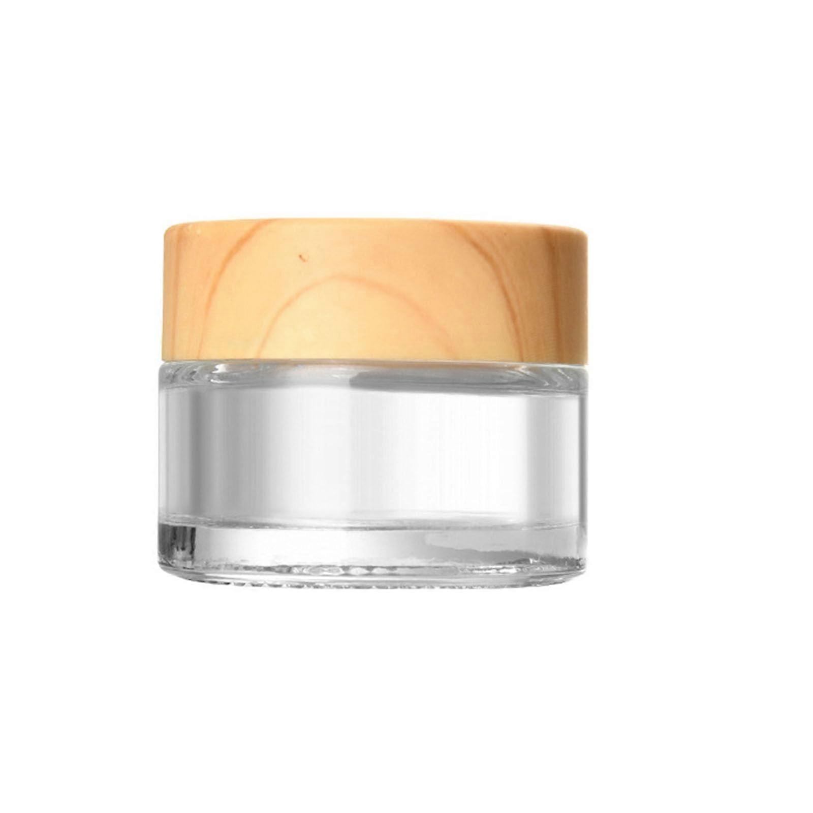 Empty Glass Cosmetic Jar with Leakproof Lid, Reusable Cream Container for Travel and Storage