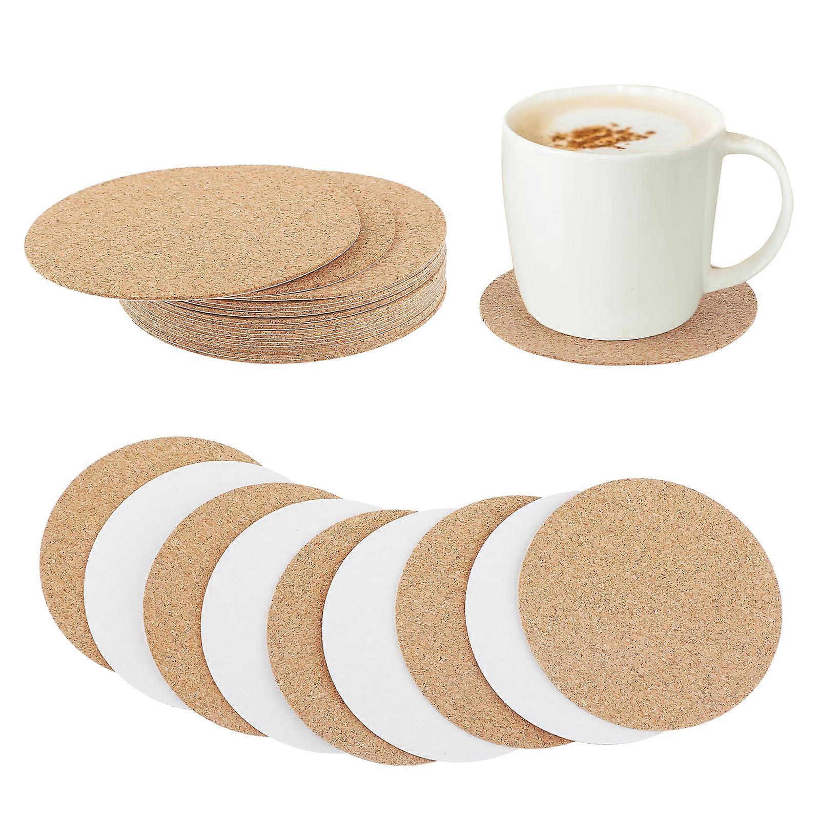 16 Pcs 3 Inch SelfAdhesive Cork Coasters with Scratch Protection and Heat Insulation for DIY