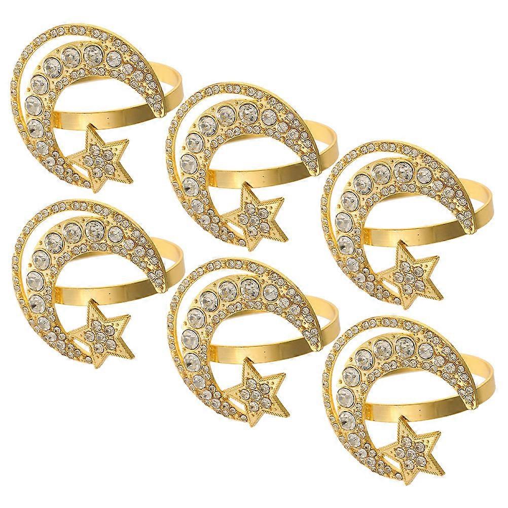 Golden Napkin Rings for Restaurant Table 6Pcs