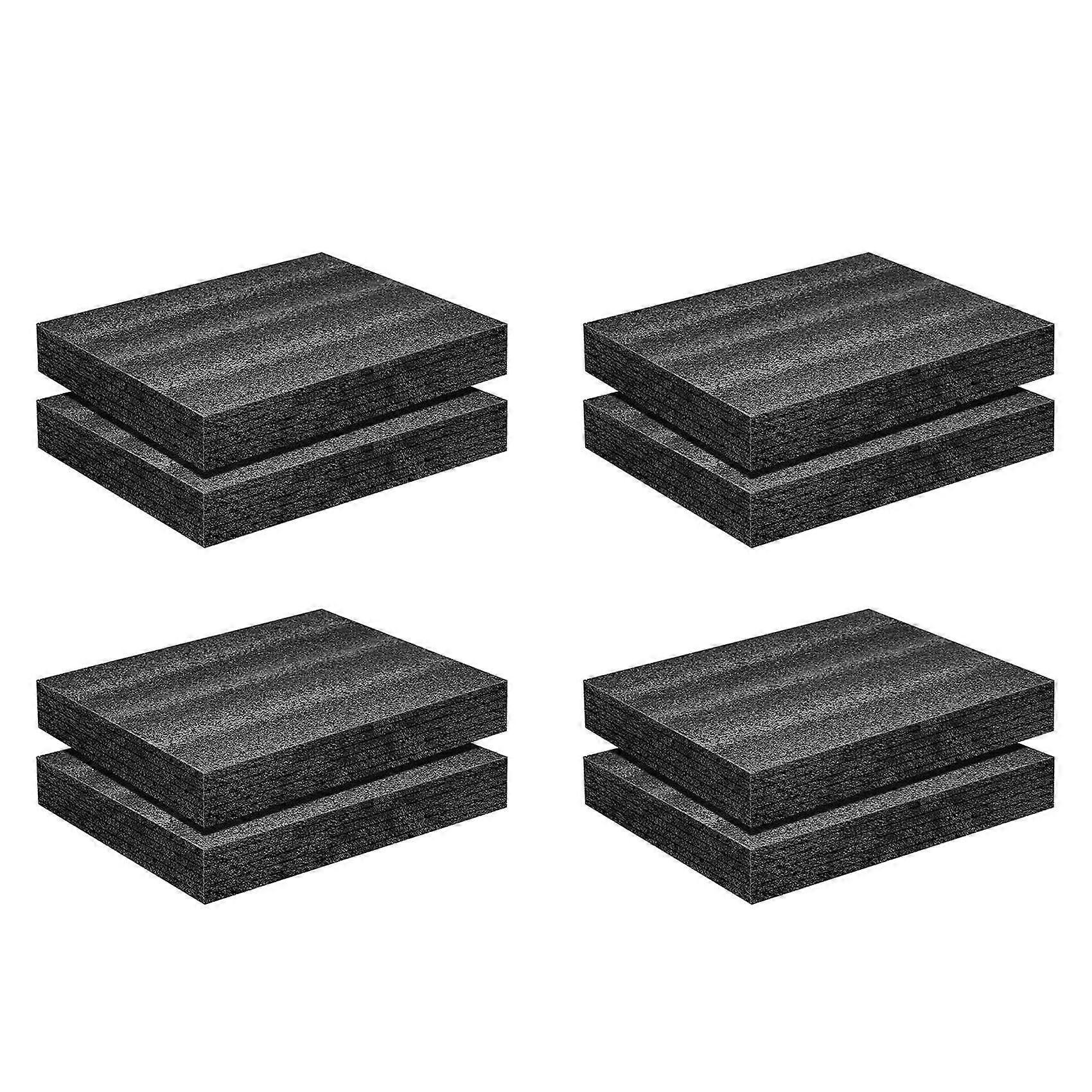 8Pack Polyurethane Foam Sheet- 16 X 12 X 2 Inch Foam Inserts for Cases- Packing Foam Pads for Toolbox Camera Storage