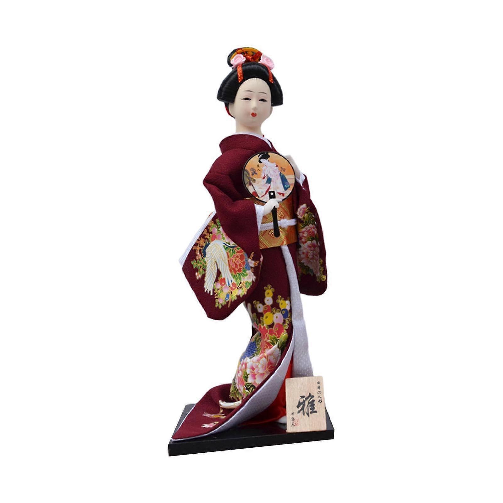Japanese Geisha Doll 12in Handcrafted Kimono Figurine with Authentic Design and Elegant Display