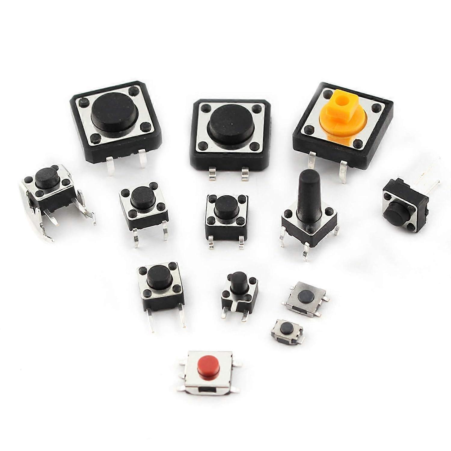 25 Values Tactile Push Button Micro Switch Assortment Kit 125 Pcs 5 Types 25 Each Compatible with Various Applications
