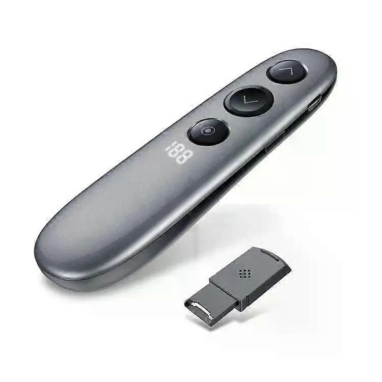 Wireless Presenter with Spotlight/Timer,USB Rechargeable PPT Clicker,Page Turning Pen,U Disk Storage,Plug-and-Play for Projector