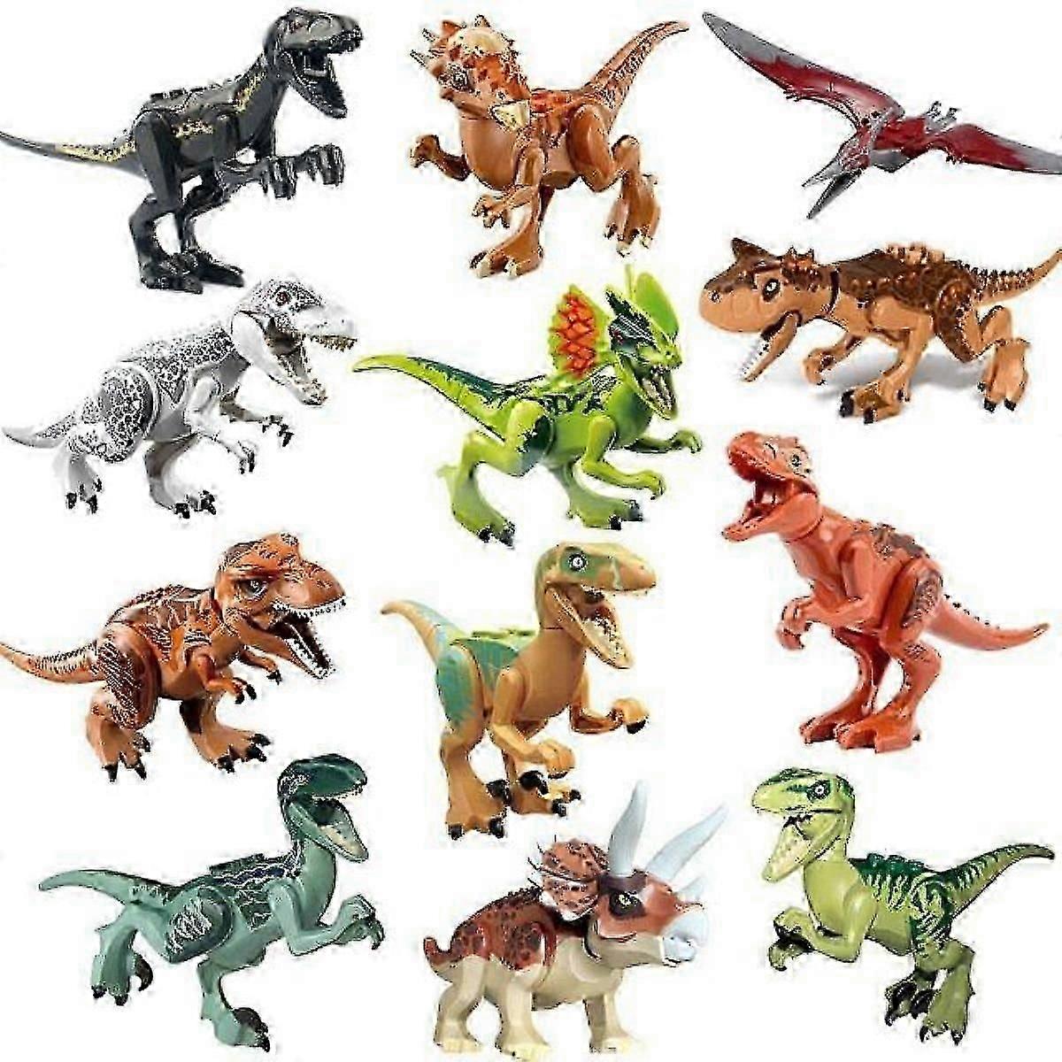 Jurassic Dinosaur Lego-Compatible Toys - Movable Jaw Figures for Storytelling and Learning