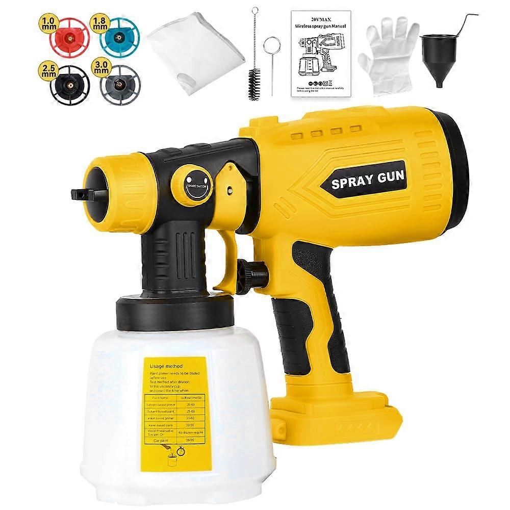 Cordless HVLP Paint Sprayer with Brushless Motor, Adjustable Flow, Furniture and Walls for DeWalt 20V Battery