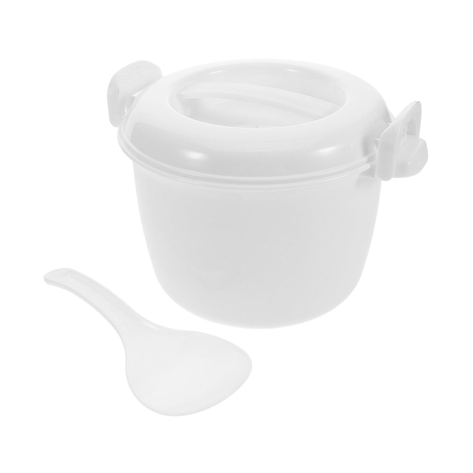 Microwave Rice Cooker with Handle for Fast Cooking Rice Veggies and Soups Compact and Lightweight