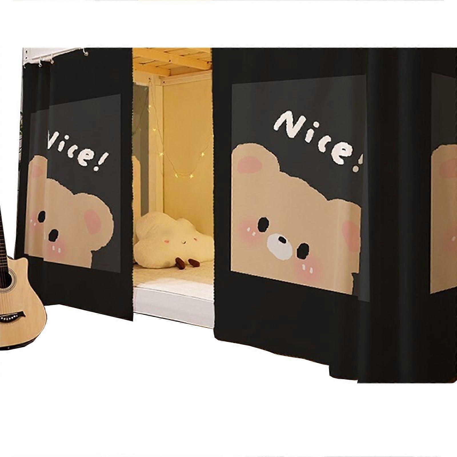 Bunk Bed Curtains Set for Bottom Bunk Privacy and Light Blocking with Breathable Fabric