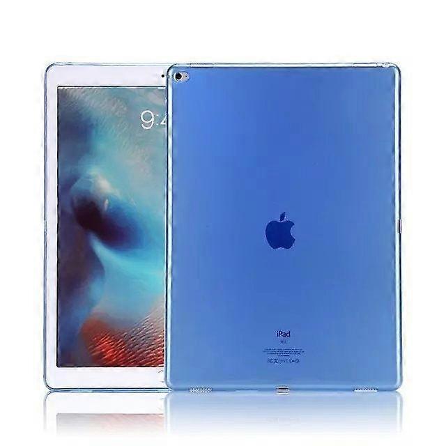 Capa elegante para iPad 2021 de 10,2 polegadas, transparente, azul, em silicone macio e resistente à água.