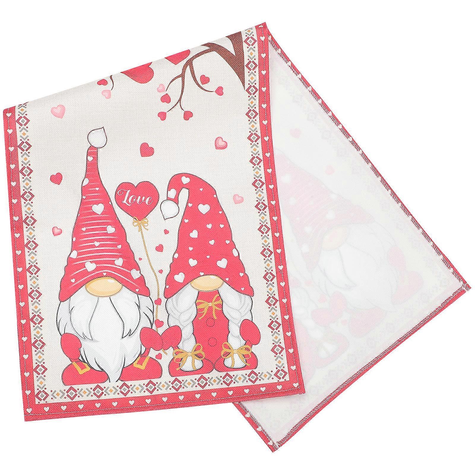 Dining Table Runner Valentines Gnome Theme for 3Pcs Party Decoration