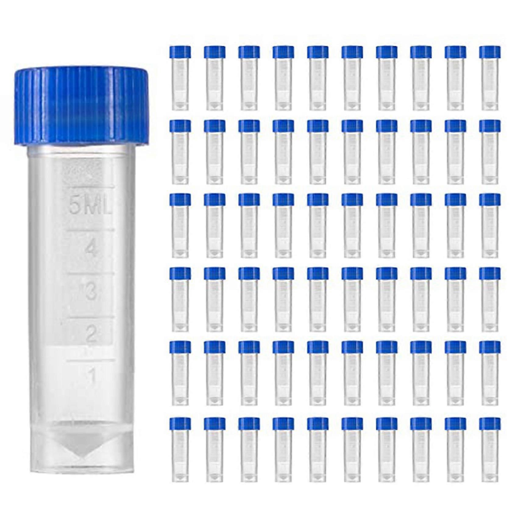 600Pcs 5Ml Plastic Graduated Vial Storage Container Test Tubes with Screw Caps