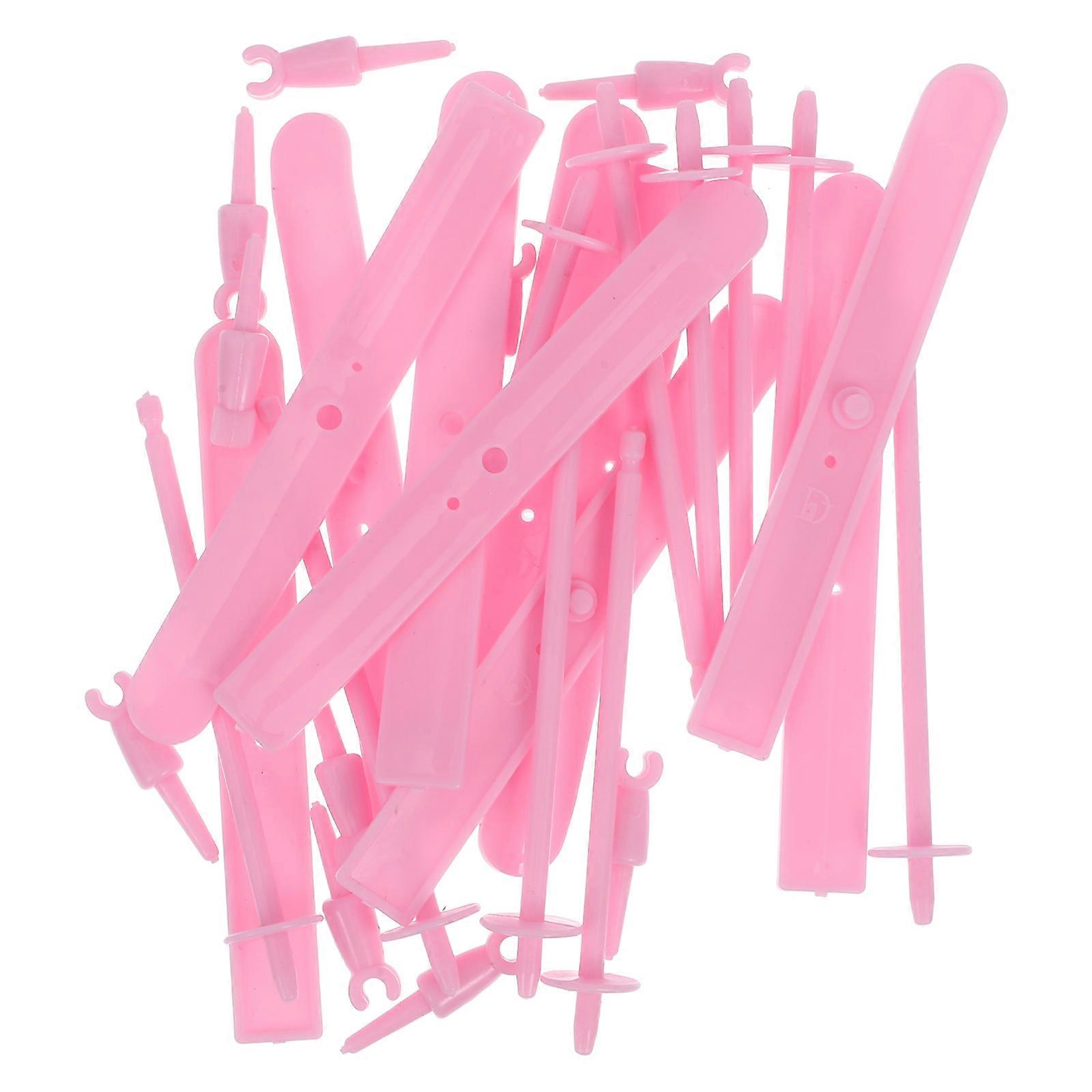 Doll House Ski Sets for Decoration Pink Plastic Mini Skis 5Sets