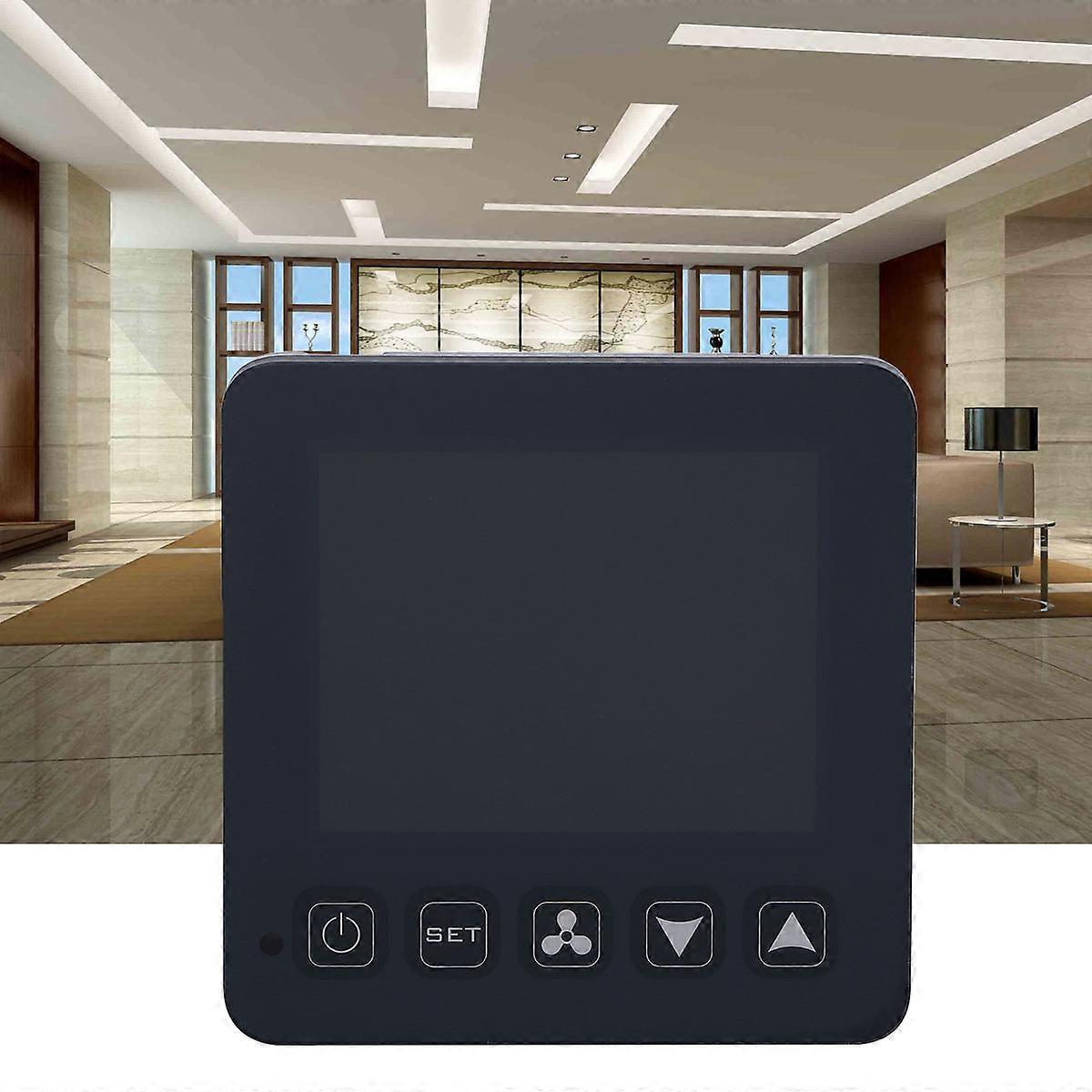 Programmable Thermostat Smart Digital Temperature Controller for Office Use Indoor Climate Control Black LCD Touch Screen Design 1Pack