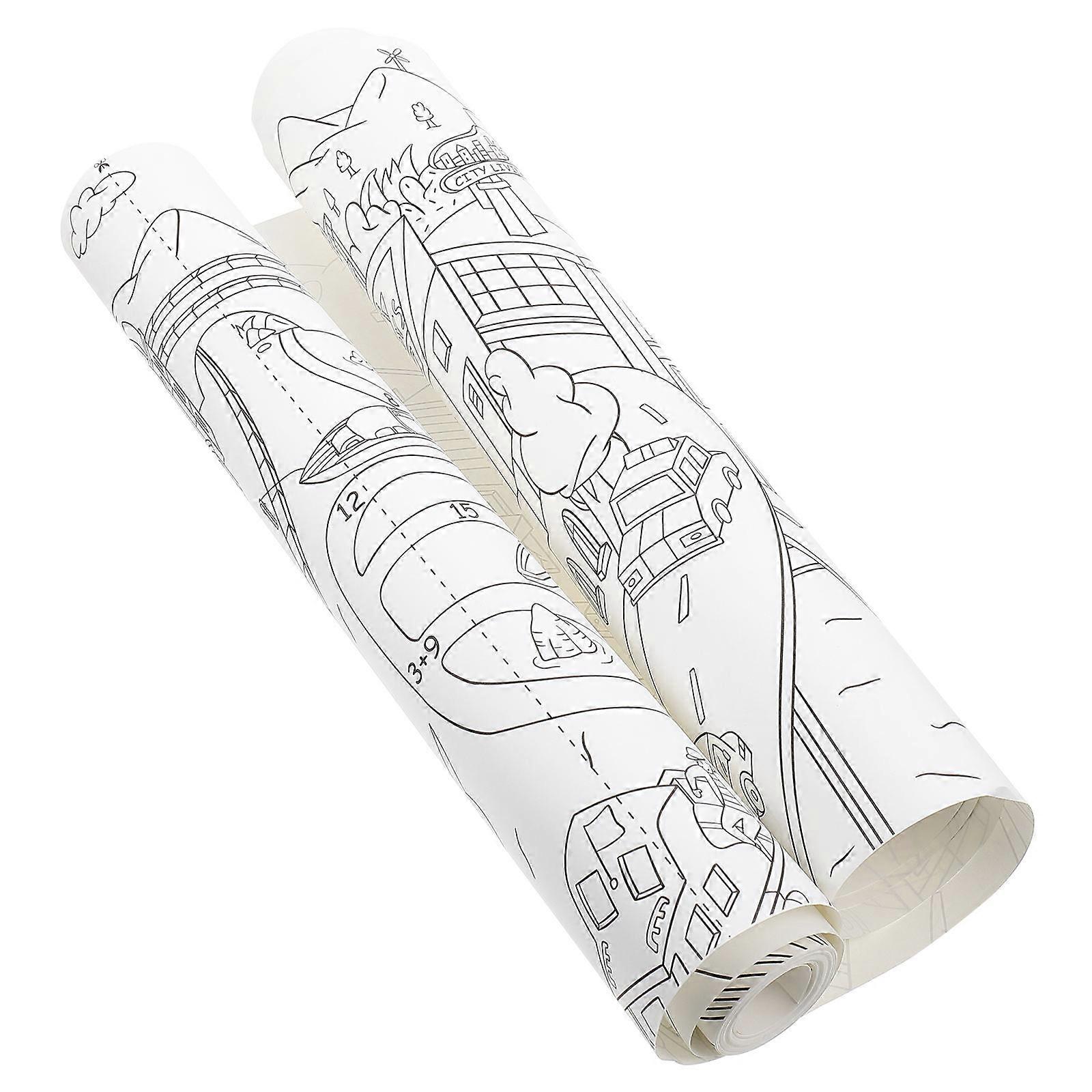 Huge Coloring Poster Childrens Art Supplies Rectangular Shape Creative Activities Multi Colored 1000X43 2CM 1Pack