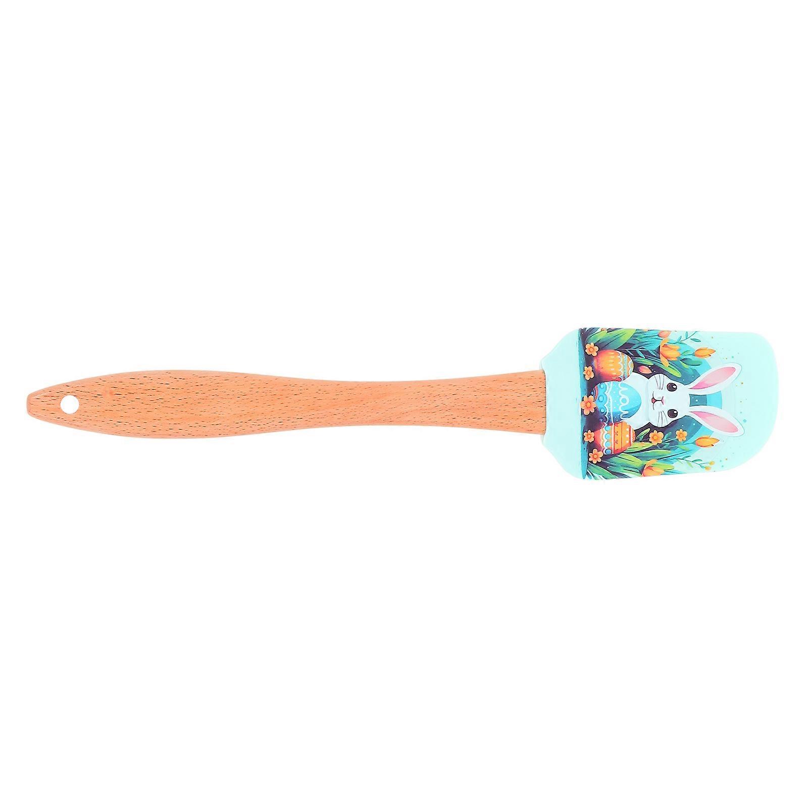 Silicone Spatula with Wooden Handle for Cake Cream Scraping