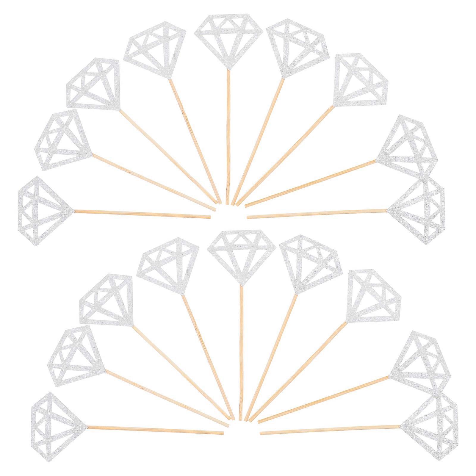 Glitter Silver Cake Topper for Cake Decoration 50Pcs Pack