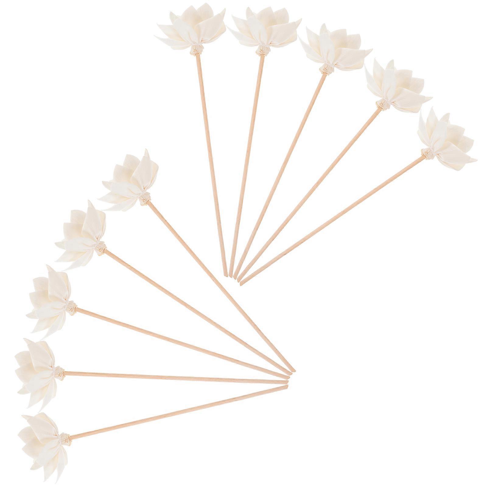 10Pcs Fragrance Diffuser Sticks Replacement Beige Aroma Rattan for Decor