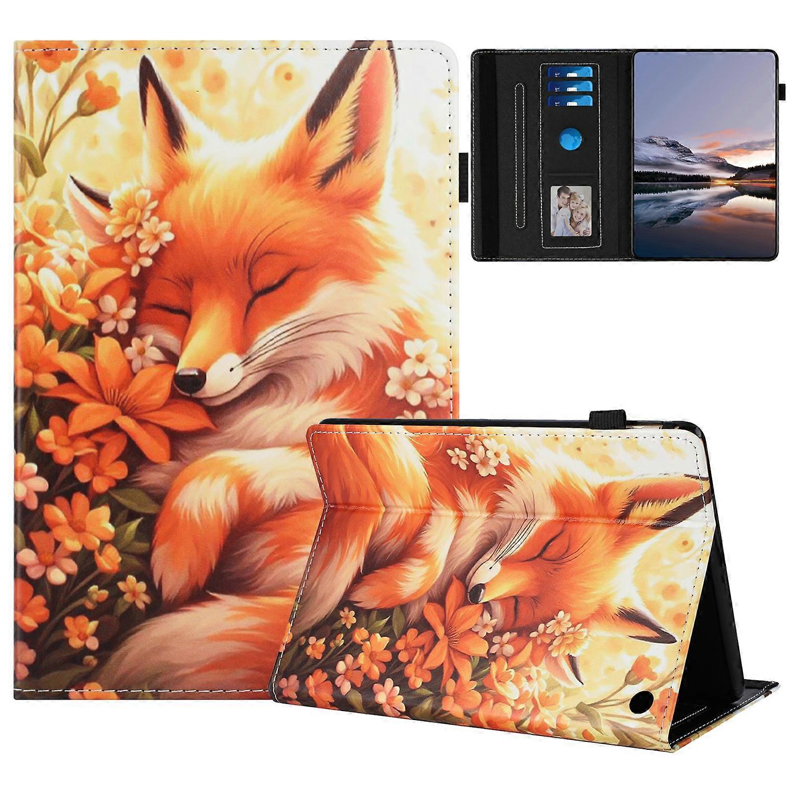 For Amazon Fire 7 (2022) Case Pattern Leather Tablet Cover with Auto Sleep/Wake,Card Holder