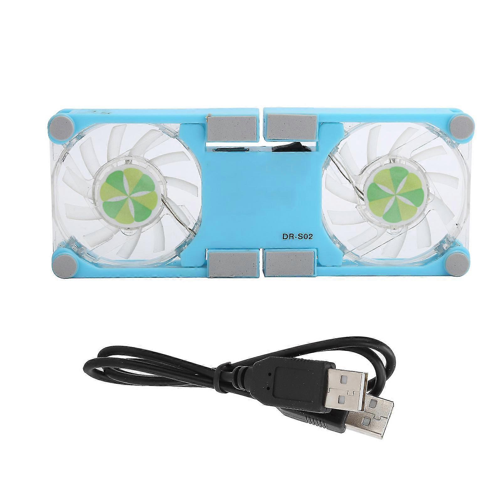 Laptop Cooling Pad USB Foldable Radiator Cooler Stand Light Portable with AntiSkid Mount(Bleu )