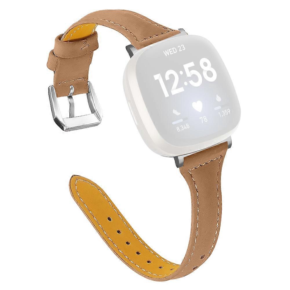 Genuine Leathe Smart Watch Strap Replacement Band for Fitbit Versa 3/Fitbit Sense
