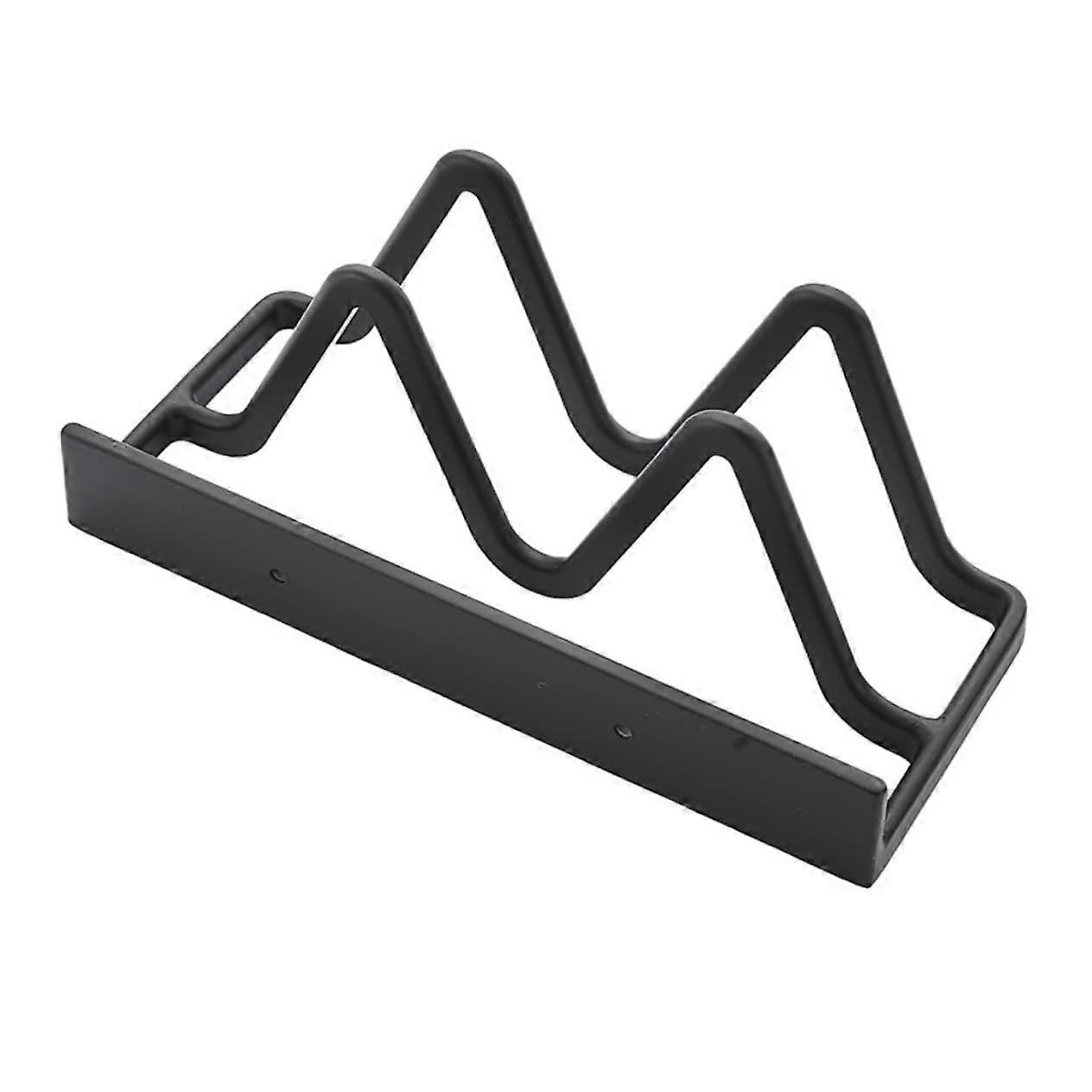 Pot Lid Holder Aluminum Wall Mounted Kitchen Organizer Rack with Adhesive SpaceSaving Design