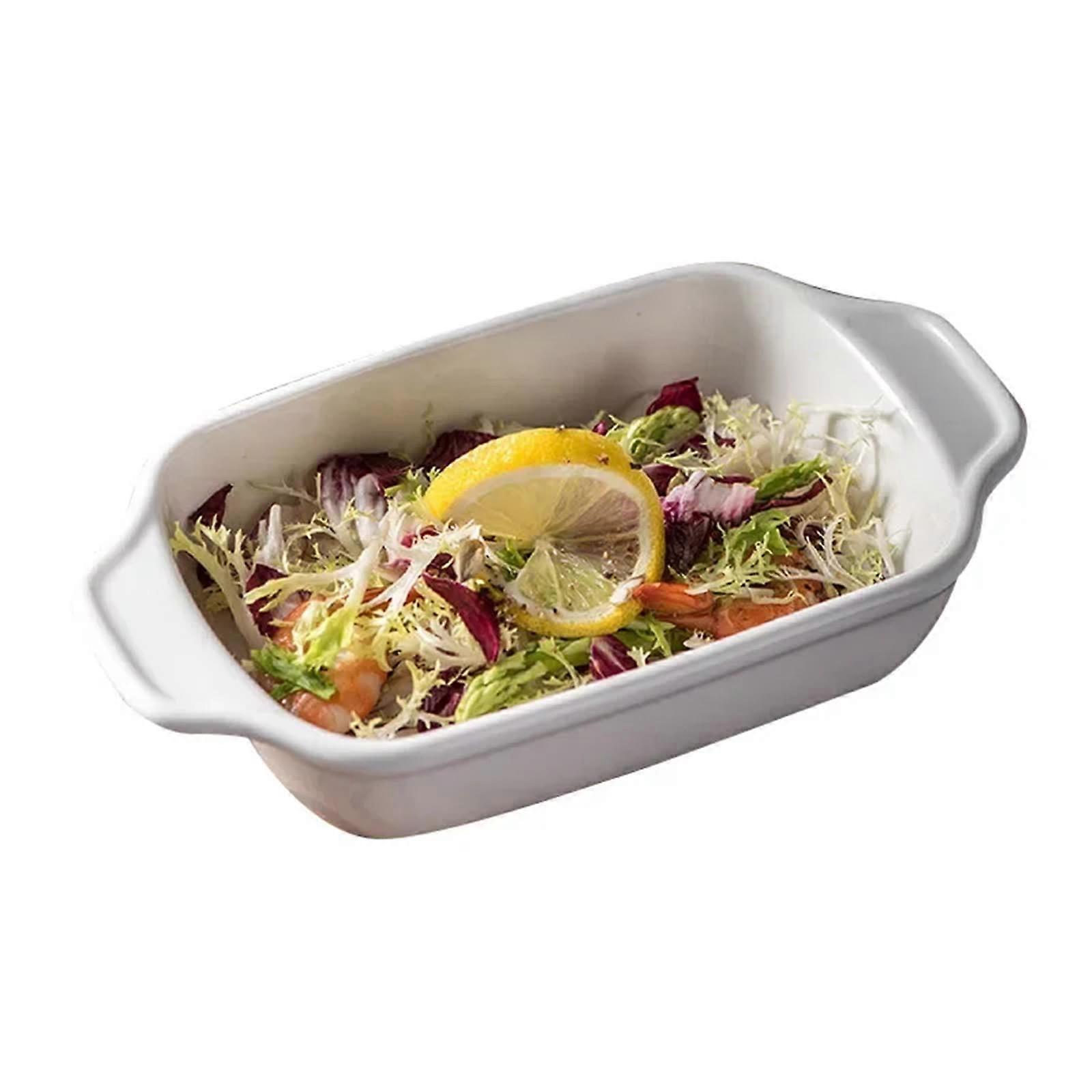 Ceramic Baking Dish Lasagna Pan with Double Handles, Oven Microwave Safe 600ml Bakeware