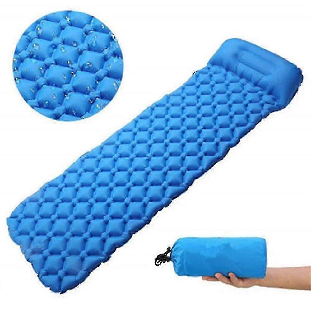 Sleeping pad for backpacking with built-in pillow
