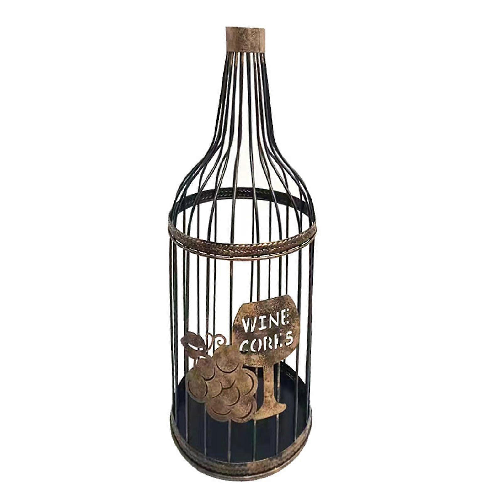 Wine Cork Holder Basket with Handles, Ventilated OpenWeave Design, Compact Kitchen or Cellar Organizer