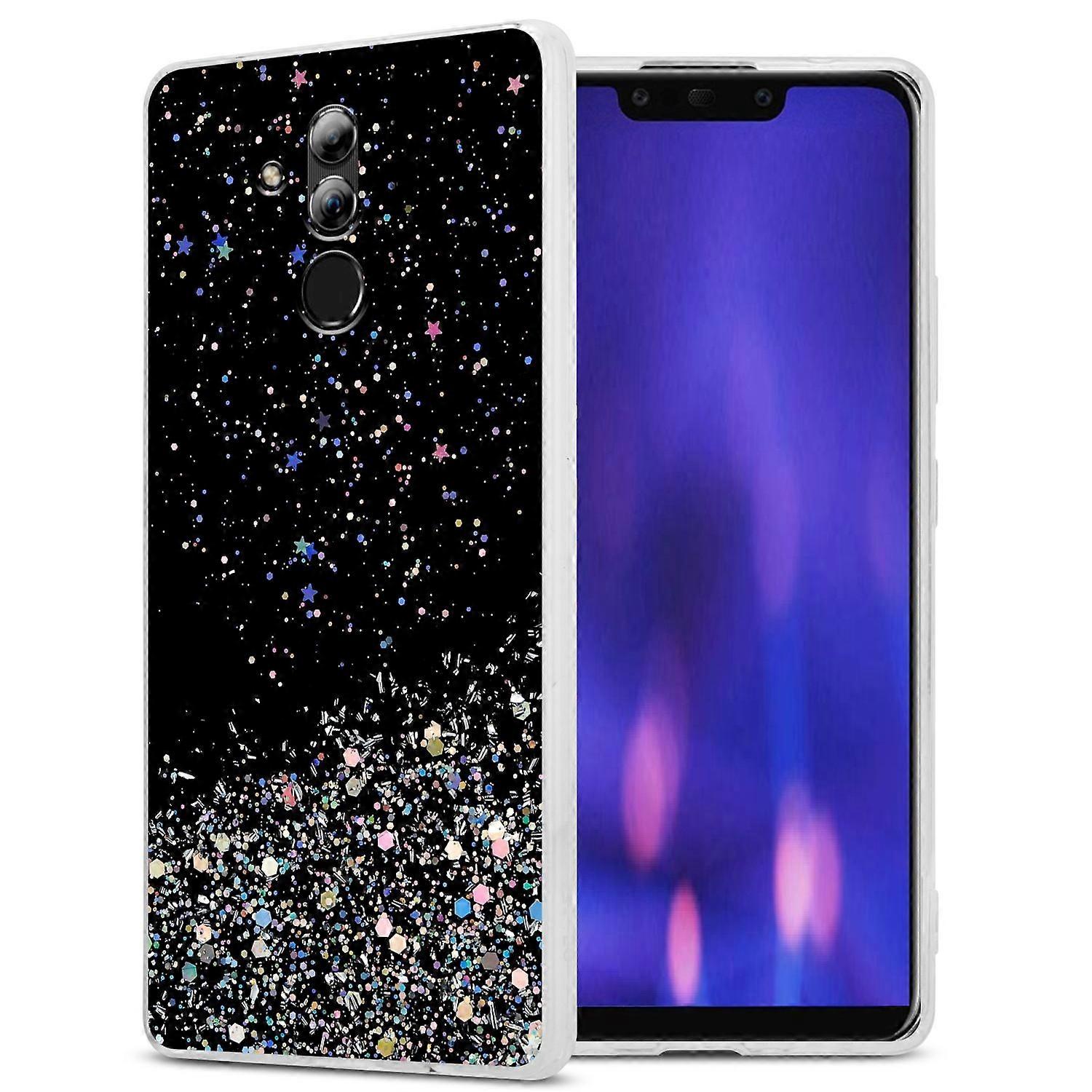 Huawei MATE 20 LITE Protective Case TPU - Transparent with Glitter