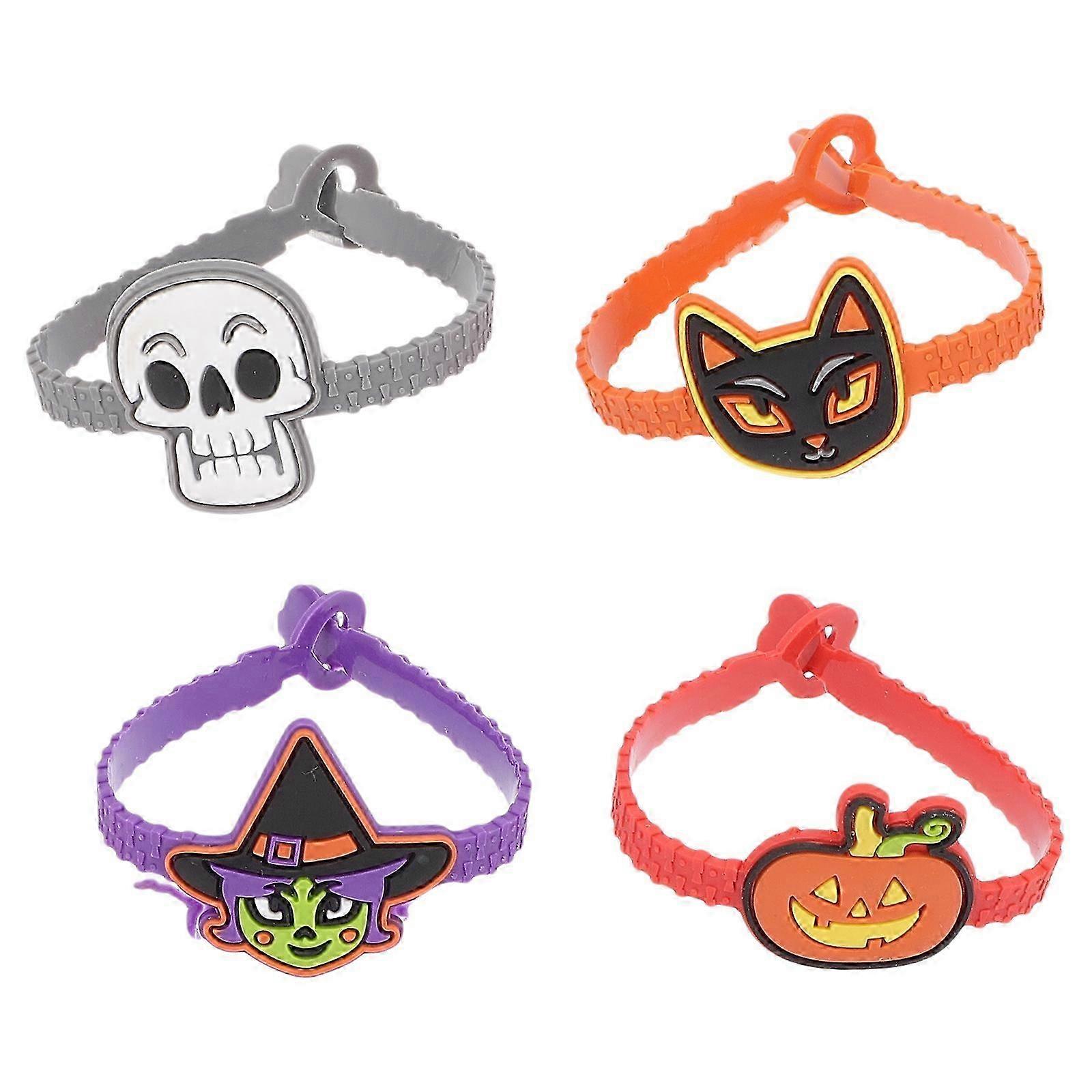 20pcs Adjustable and Charming Halloween Ghost Witch Pumpkin Bracelets Wristbands