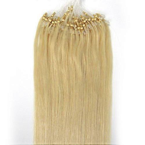 18 Inch Micro Loop Remy Human Hair Extensions Medium Brown AAA Grade Straight Silky Soft