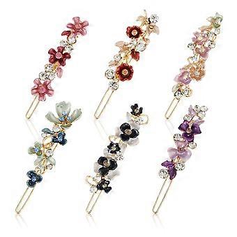 Hair Clips for Women Vintage Floral Barrettes Copper Build 6PCS Elegant Secure Hold
