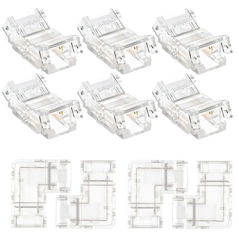 10PCS 2 Pin 8mm COB LED Connector Kit for Strip Lights Quick Tool Installation