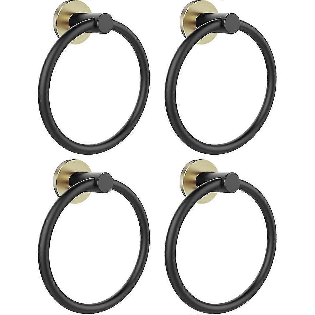 Wall Mounted Towel Ring for Bathroom, Stainless Steel 4-Pack Holder.