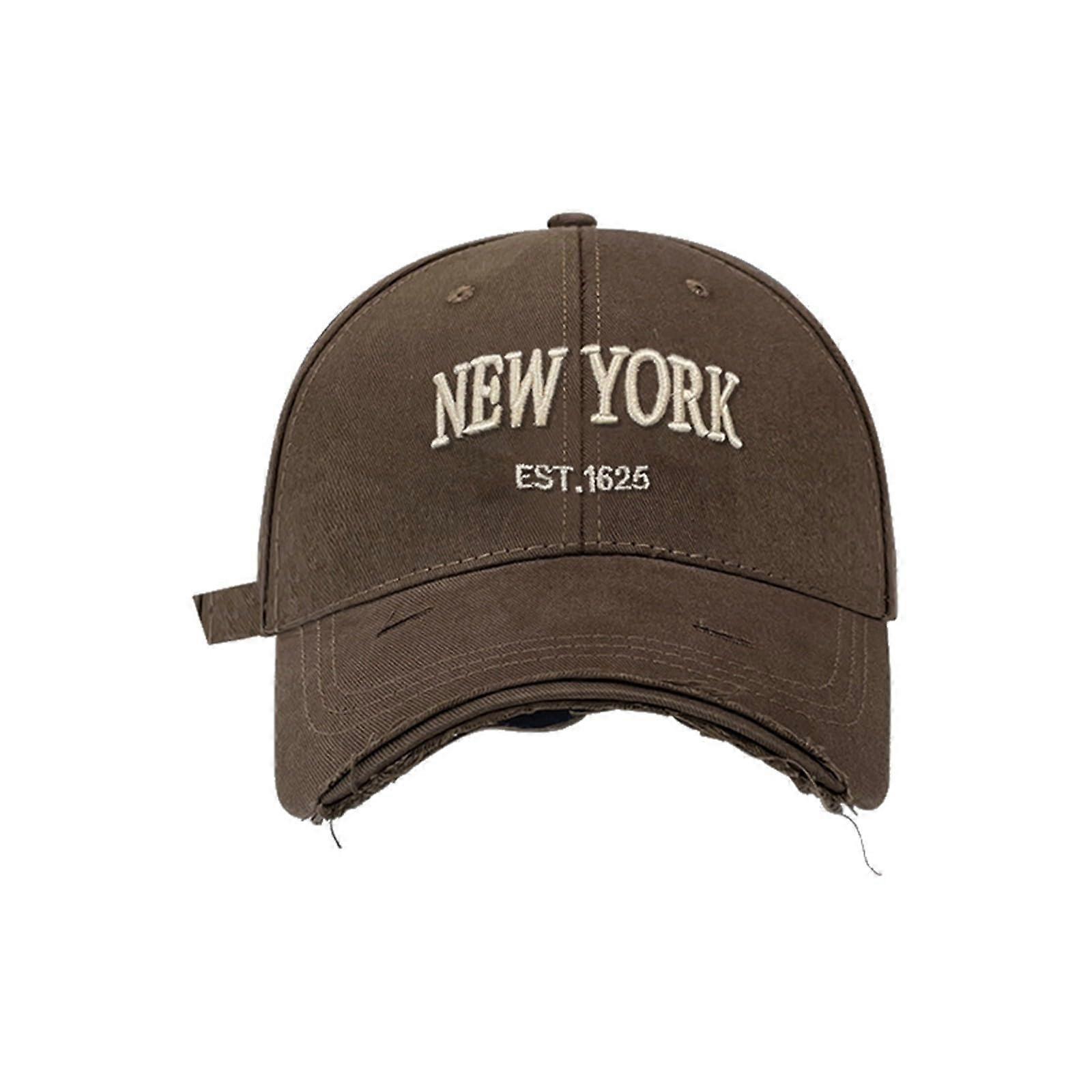 Alphabet Embroidered Winter Baseball Cap for Boys with Visor, Warm Polyester, Coffee One Size