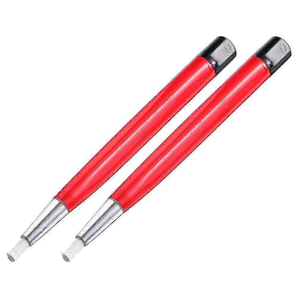 Drilling Sweeping Pen Nylon Brush for Clock Cleaning 2Pcs Red Set