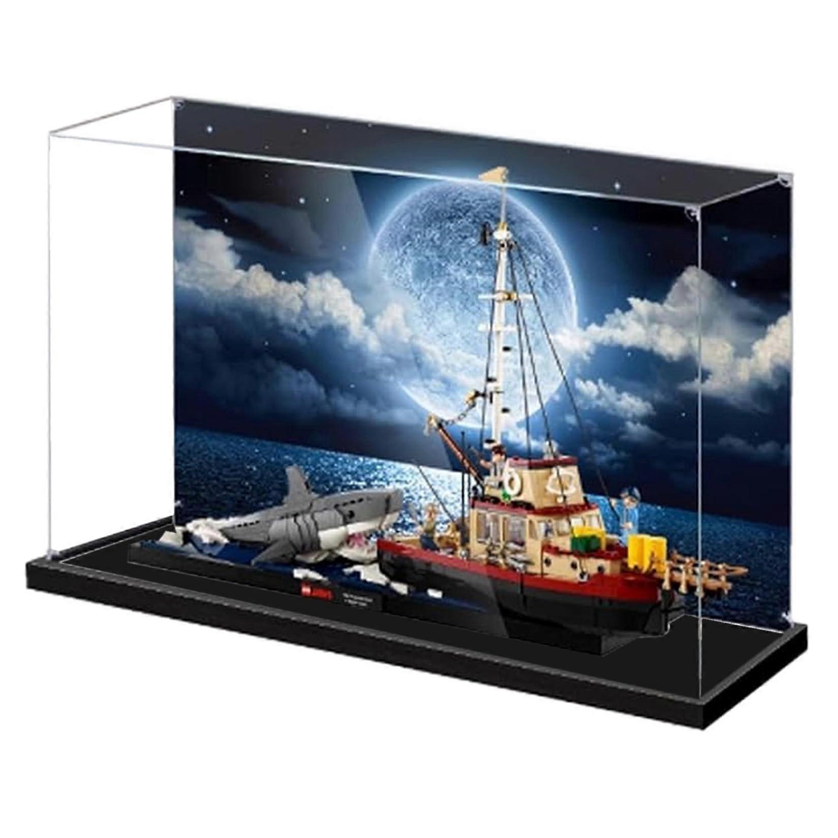 Acrylic Clear Dustproof Protective Display Case for  21350 Jaws Killer Whale
