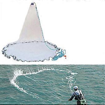 Saltwater Fishing Cast Net for Bait Trap Fish 4/5/6 Ft Radius Casting Nets with Heavy Duty Zinc Sinker Weight A