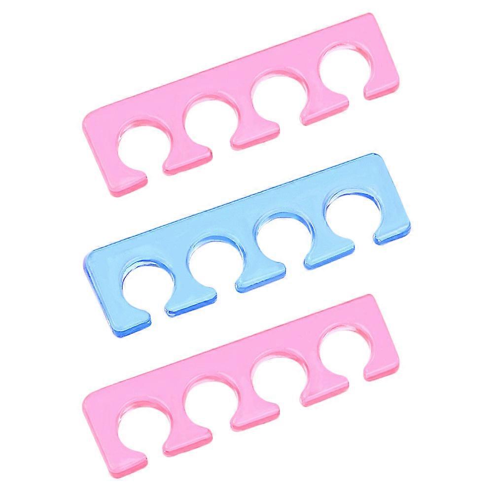 Nail Art Divider Finger Separator for Manicure 3Pcs Silicone Assorted Color