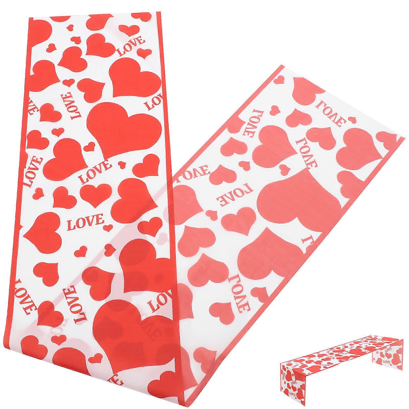 Decorative Tablecloth Valentines Table Runner for 4Pcs Table Decor