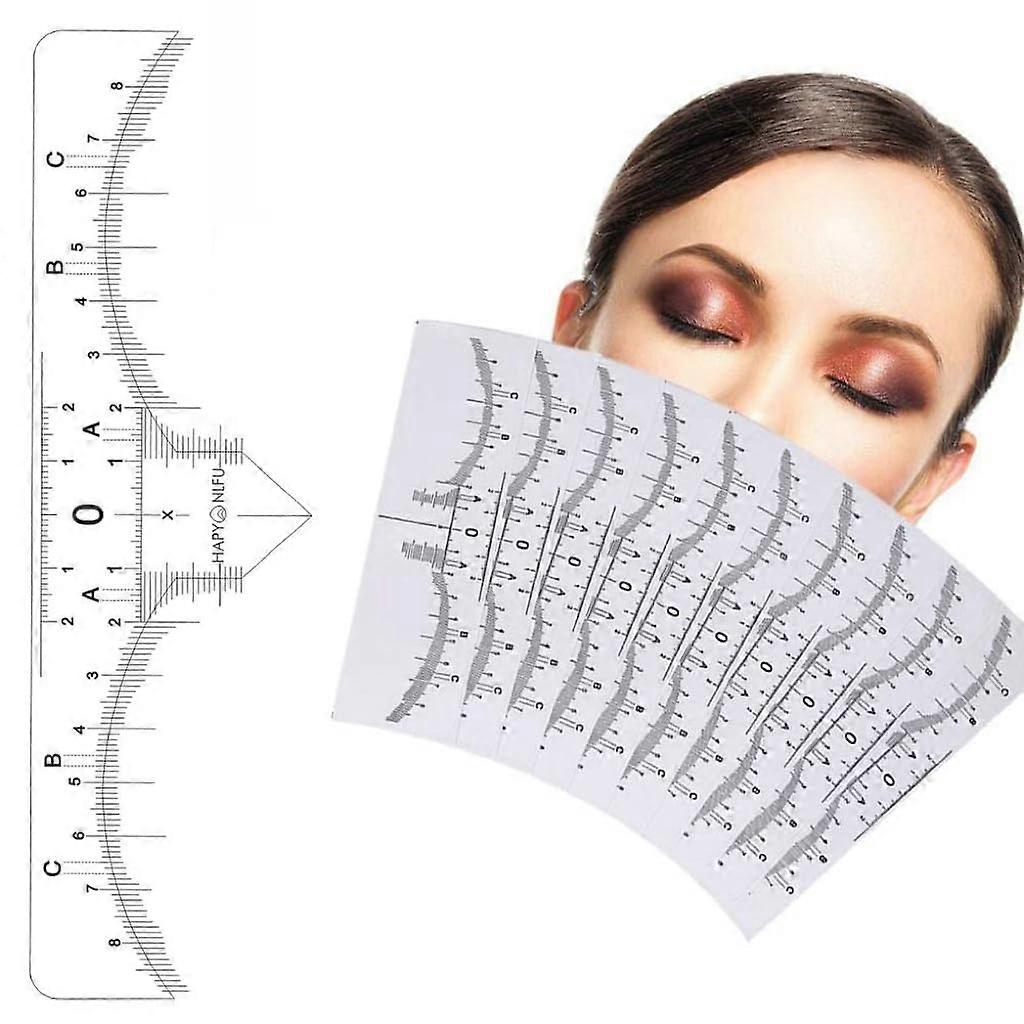 50Pcs Microblading Eyebrow Ruler Sticker for Precise Brow Measurement, Disposable Mapping Tool