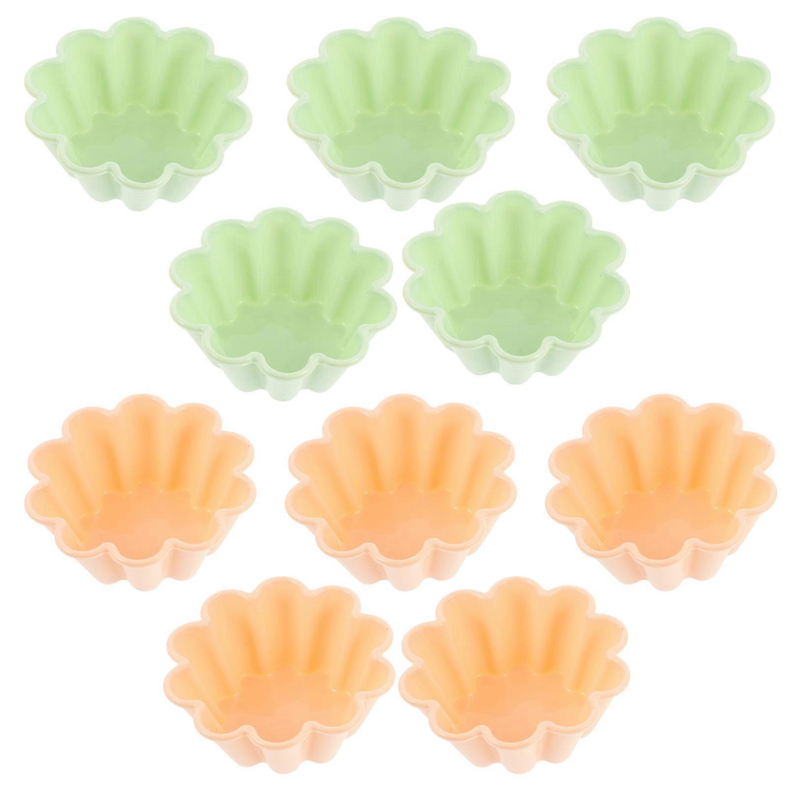 10Pcs Silicone Cupcake Molds for Muffin Baking in Assorted Colors