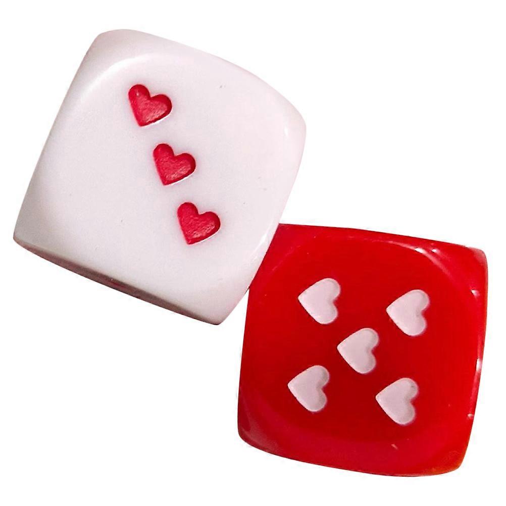 Heart Pattern Game Dices 2Pcs Acrylic Toys for Playing Fun