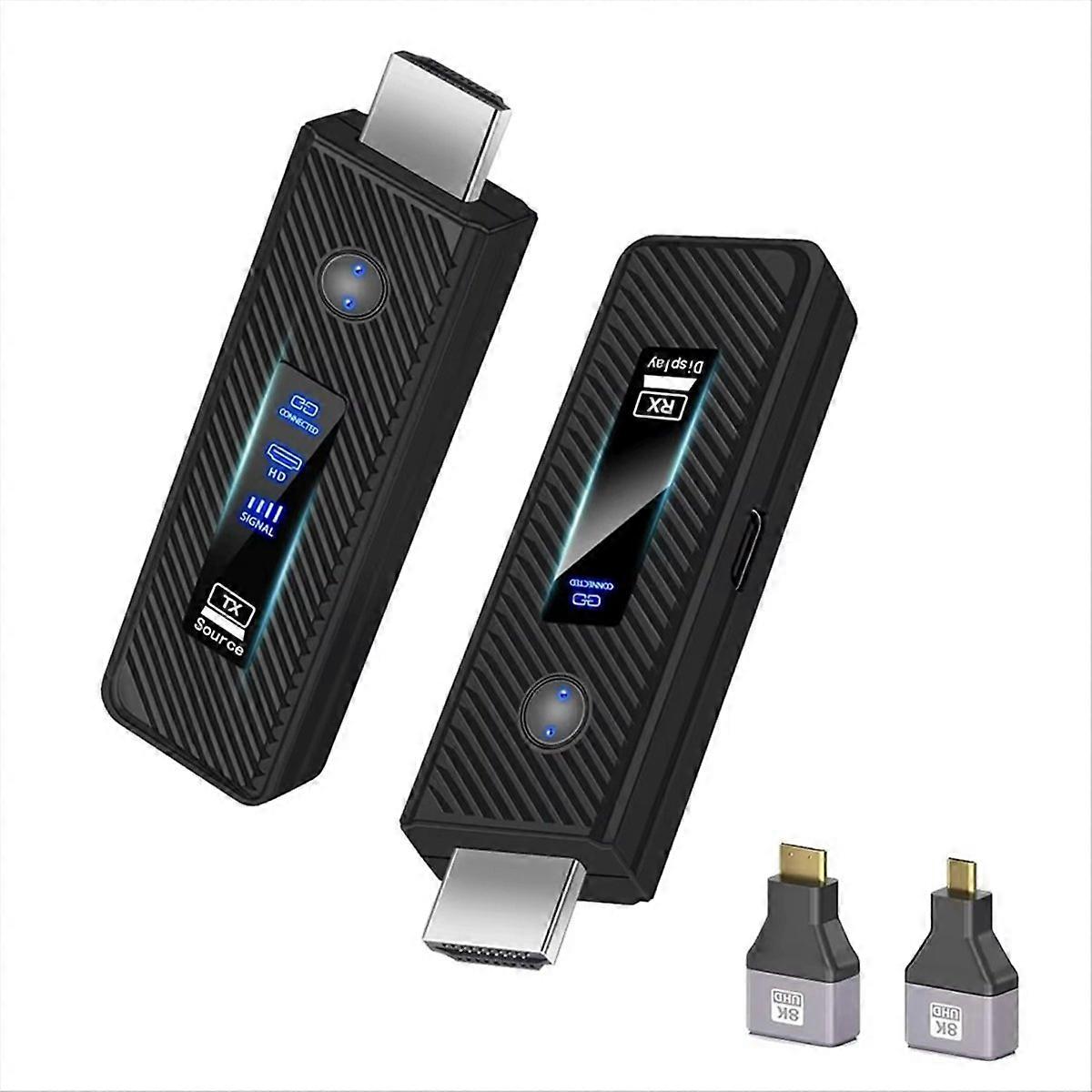 Wireless -Compatible Transmitter and Receiver LED Display Black