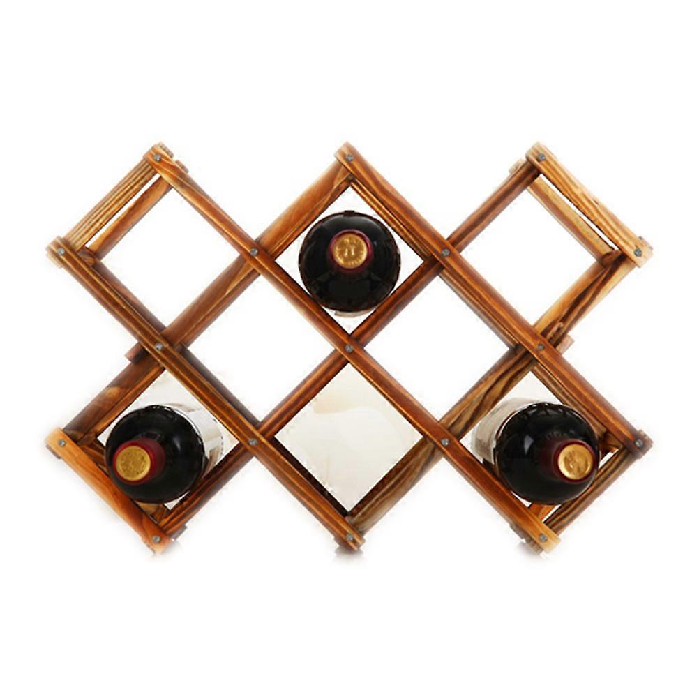 Tabletop Wooden Holder for Storage with 10 Bottles Capacity