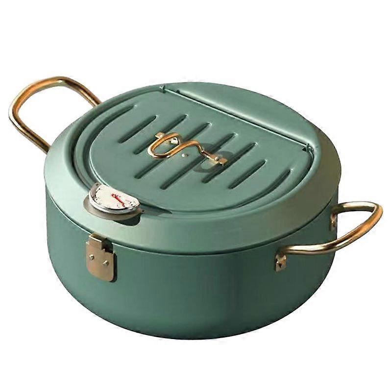 Friggitrice per olio da cucina con termometro e coperchio