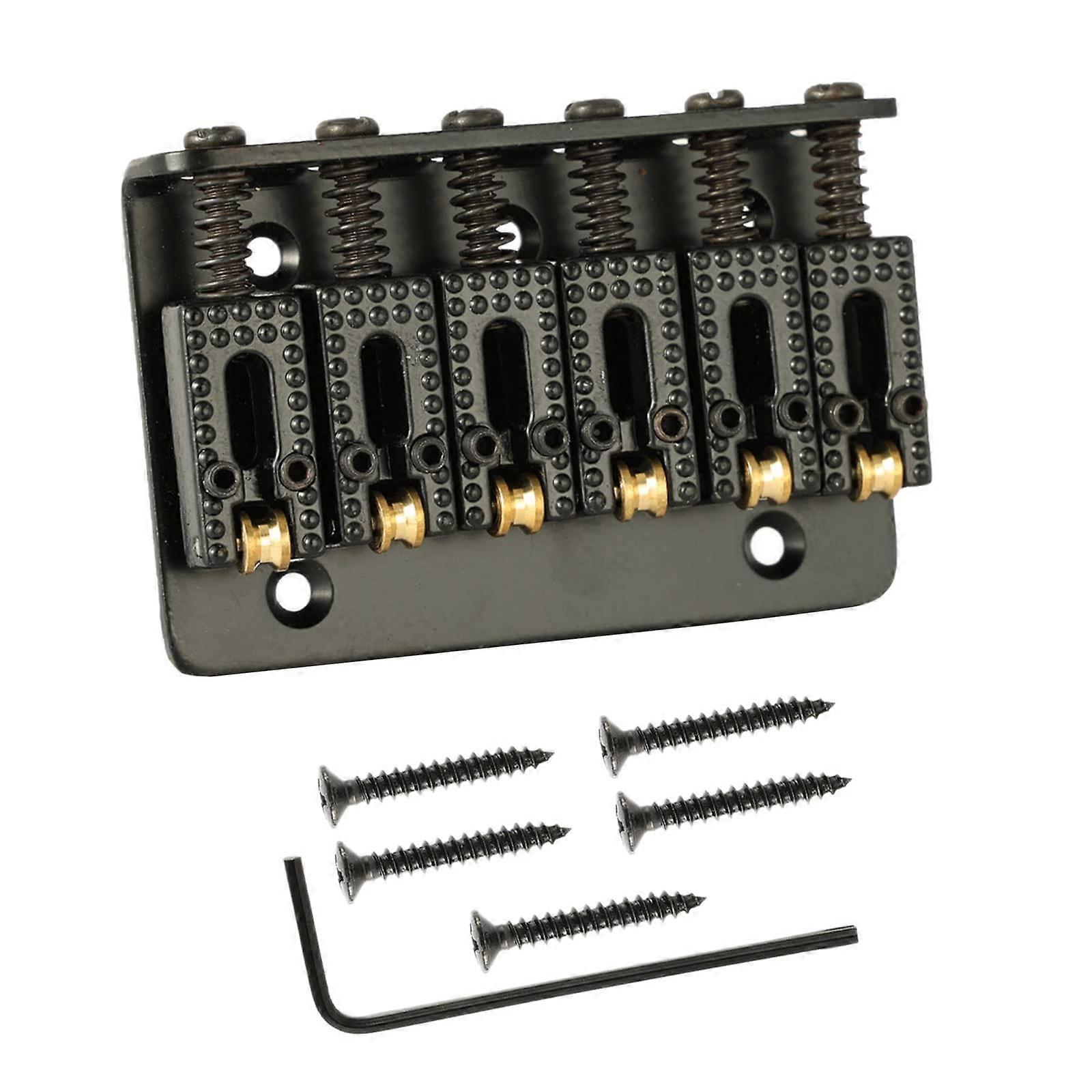 65mm Electric Guitar Bridge Hardtail 6 String Bass with Roller Saddles Easy String Loading